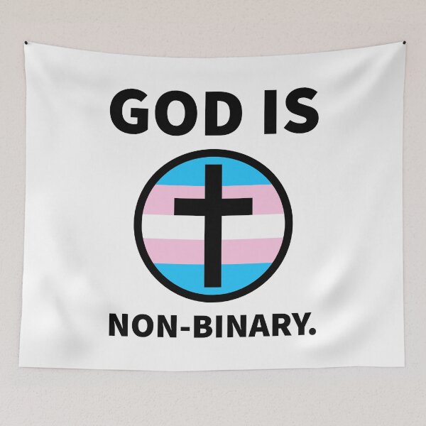 Item preview, God is non-binary.  designed and sold by Rachel the Artist .
