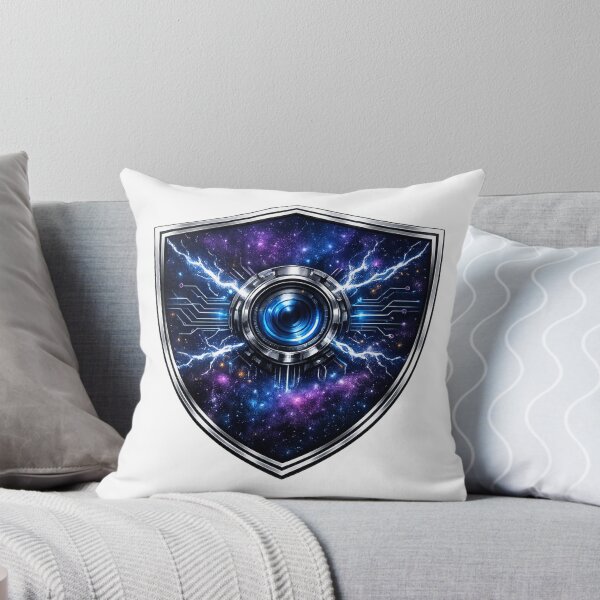 Item preview, Cyberpunk Camera Shield — Neon Galaxy Tech Art | Dark Fantasy Badge designed and sold by ArtoryWorks.