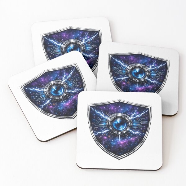 Item preview, Cyberpunk Camera Shield — Neon Galaxy Tech Art | Dark Fantasy Badge designed and sold by ArtoryWorks.