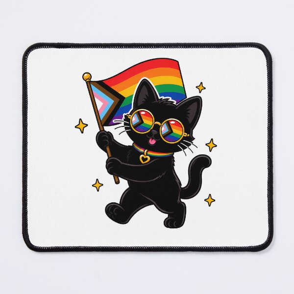 Item preview, Feline Pride Flag LGBTQIA+ Progressive Black Cat designed and sold by ArtMassive.