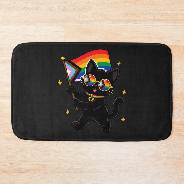 Item preview, Feline Pride Flag LGBTQIA+ Progressive Black Cat designed and sold by ArtMassive.