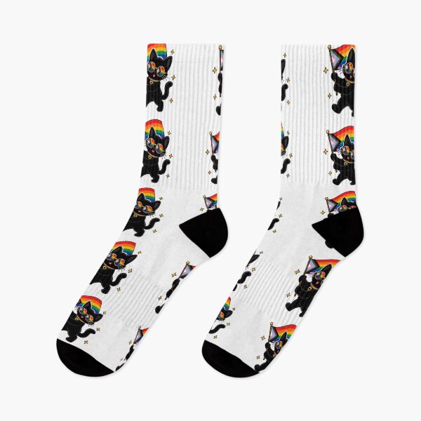 Item preview, Feline Pride Flag LGBTQIA+ Progressive Black Cat designed and sold by ArtMassive.