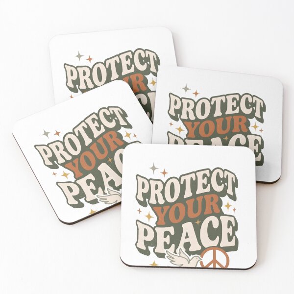 Item preview, Protect Your Peace Retro Groovy Aesthetic Typography designed and sold by Taha Art Designs.