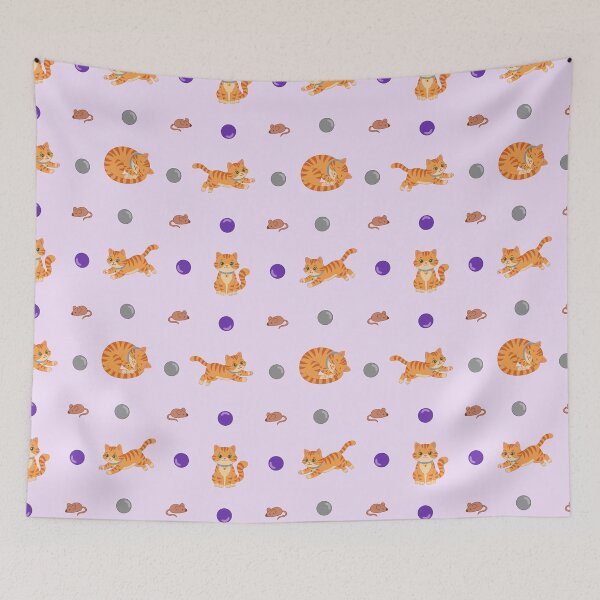 Item preview, Playful Ginger Cat and Toys Seamless Pattern designed and sold by Surya Design Studio.