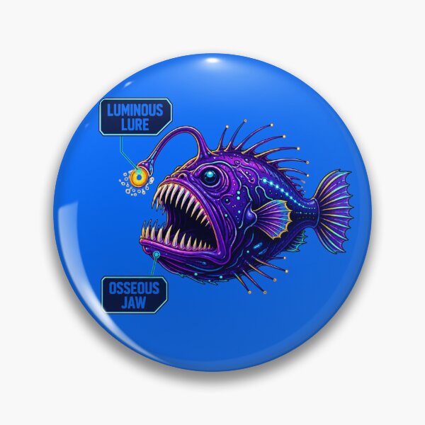 Item preview, Bioluminescent Anglerfish Technical Schematic Diagram designed and sold by MarVan-Prints.