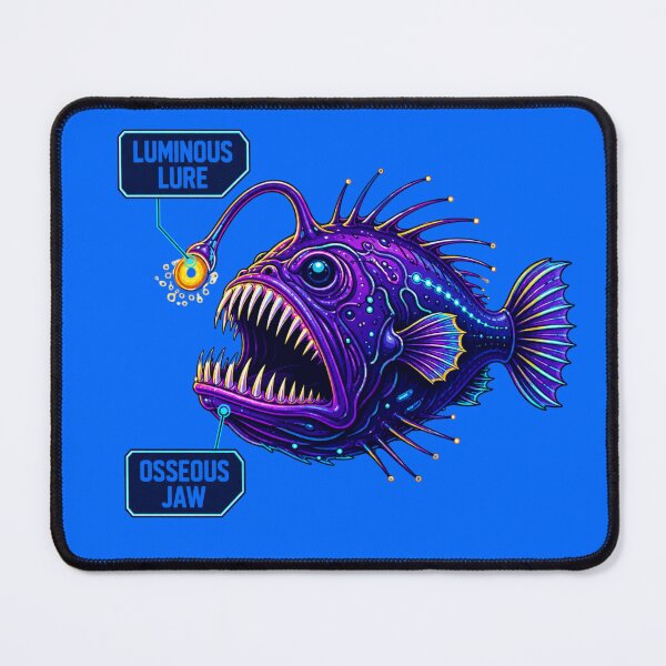 Item preview, Bioluminescent Anglerfish Technical Schematic Diagram designed and sold by MarVan-Prints.