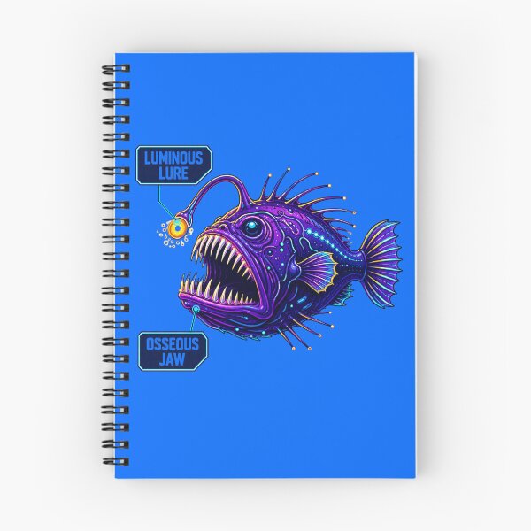 Item preview, Bioluminescent Anglerfish Technical Schematic Diagram designed and sold by MarVan-Prints.