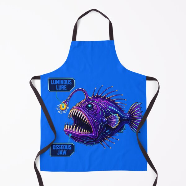 Item preview, Bioluminescent Anglerfish Technical Schematic Diagram designed and sold by MarVan-Prints.