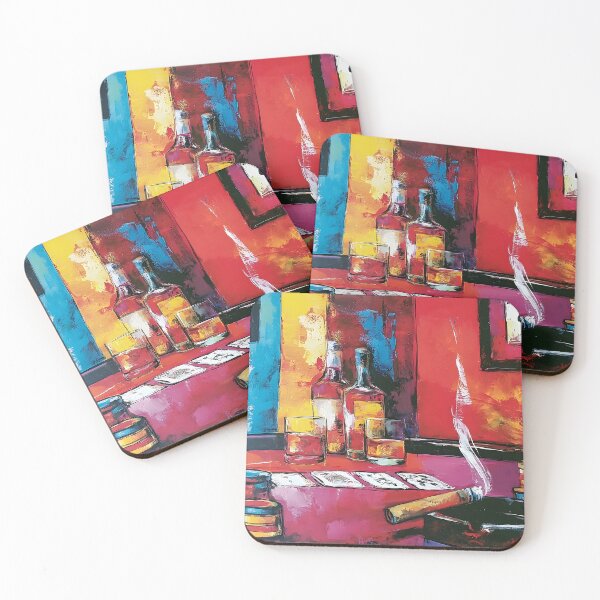 Item preview, Whiskey Smoke and Winning Hands - A Vibrant Poker Night Filled with Color Risk and Celebration designed and sold by OlfactoART Studio.