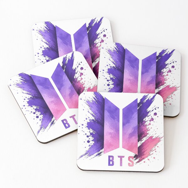 Item preview, BTS Kpop Abstract Purple Pink Grunge Logo Shirt | Kpop Minimalist Fan Art Graphic Tee designed and sold by Dimu Co..