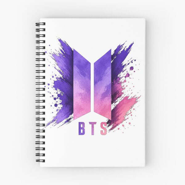 Aperçu de l'œuvre T-shirt BTS Kpop avec logo grunge abstrait violet et rose | T-shirt graphique minimaliste Kpop Fan Art créée et vendue par Dimu Co..