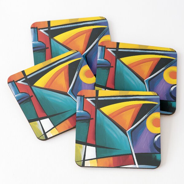 Item preview, Shaken Into Color - An Abstract Martini Glass Built from Bold Geometry and Vibrant Nightlife Energy designed and sold by OlfactoART Studio.