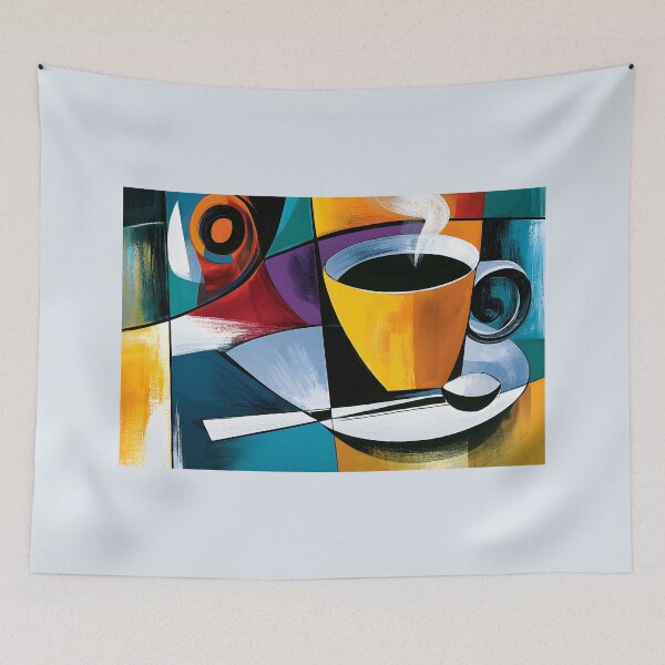 Item preview, Brewed in Bold Angles - Stylized Coffee Cup Alive with Abstract Geometry and Vibrant Modern Color designed and sold by OlfactoART Studio.