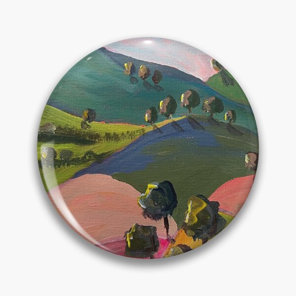 Item preview, Rolling Hills at Dawn — Colorful Landscape Painting, Expressive Painterly Art Print designed and sold by Storiesoftheland.