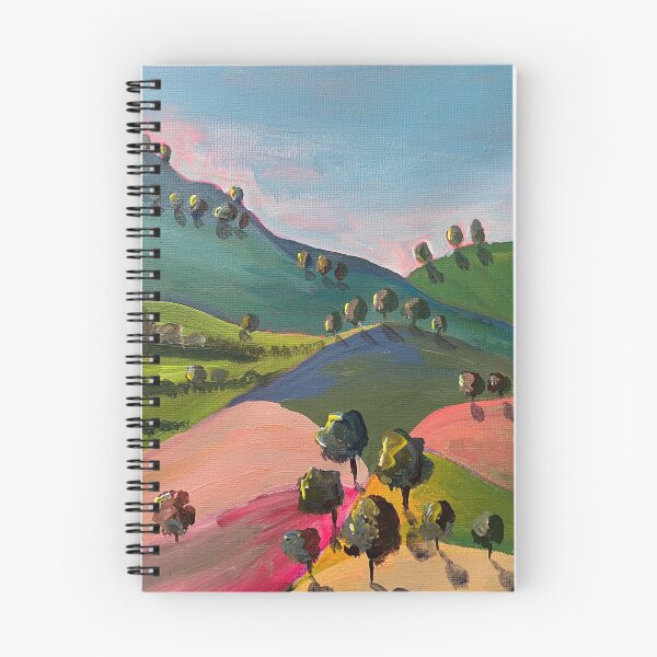Item preview, Rolling Hills at Dawn — Colorful Landscape Painting, Expressive Painterly Art Print designed and sold by Storiesoftheland.