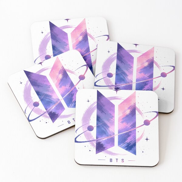 Aperçu de l'œuvre Logo BTS Galaxy Aesthetic | T-shirt graphique Kpop abstrait violet et rose créée et vendue par Dimu Co..