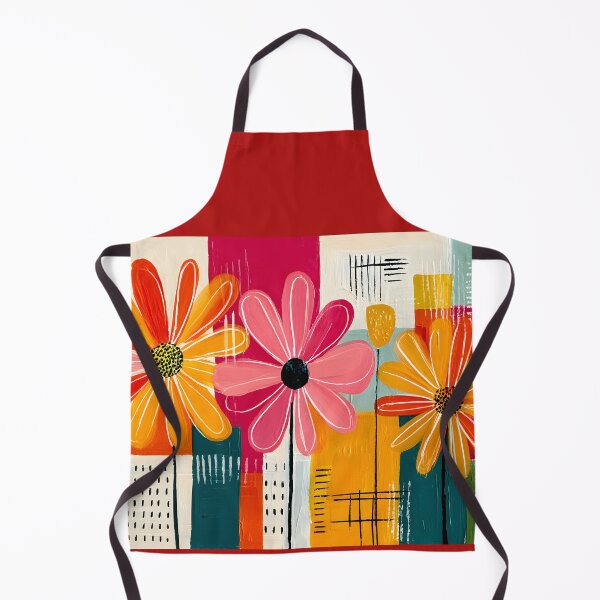 Item preview, Petals in Harmonious Fire - Three Vibrant Blooms Rising Through Geometry and Radiant Color Layers designed and sold by OlfactoART Studio.