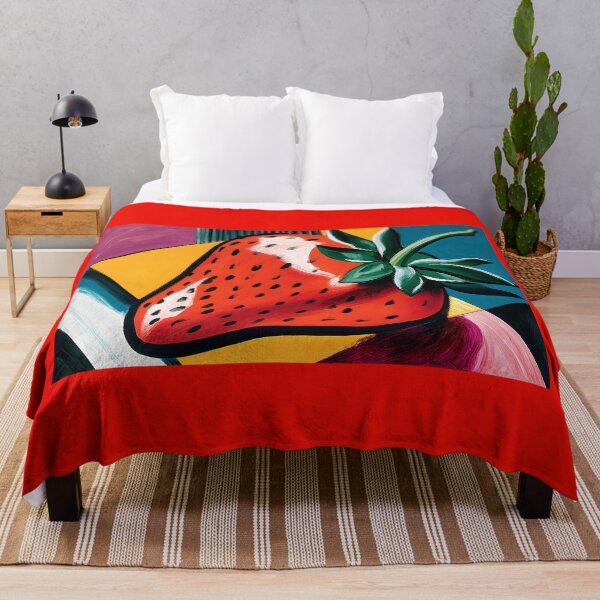 Item preview, Crimson Fruit in Modern Form - Stylized Strawberry Framed by Bold Geometry and Vibrant Color Energy designed and sold by OlfactoART Studio.