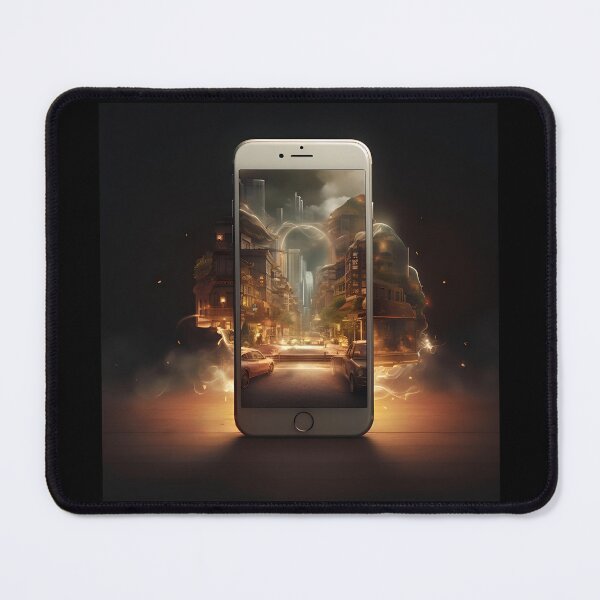 Item preview, Futuristic Smartphone Portal Cityscape designed and sold by Amr Siam.