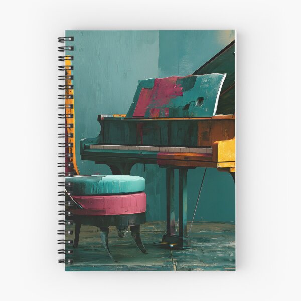 Item preview, Surreal Notes in Color - Grand Piano and Sculptural Chair in a Bold Abstract Interior Dreamscape designed and sold by OlfactoART Studio.