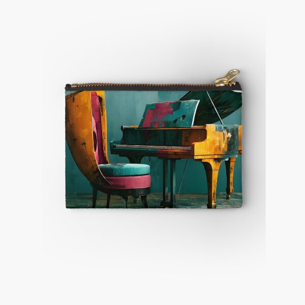 Item preview, Surreal Notes in Color - Grand Piano and Sculptural Chair in a Bold Abstract Interior Dreamscape designed and sold by OlfactoART Studio.