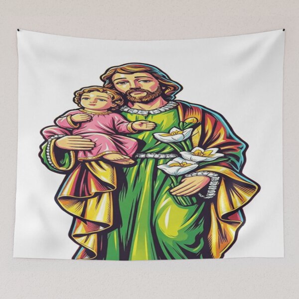 Item preview, Saint Joseph and Child – Radiant Devotion Design designed and sold by Cristhian Almanza.