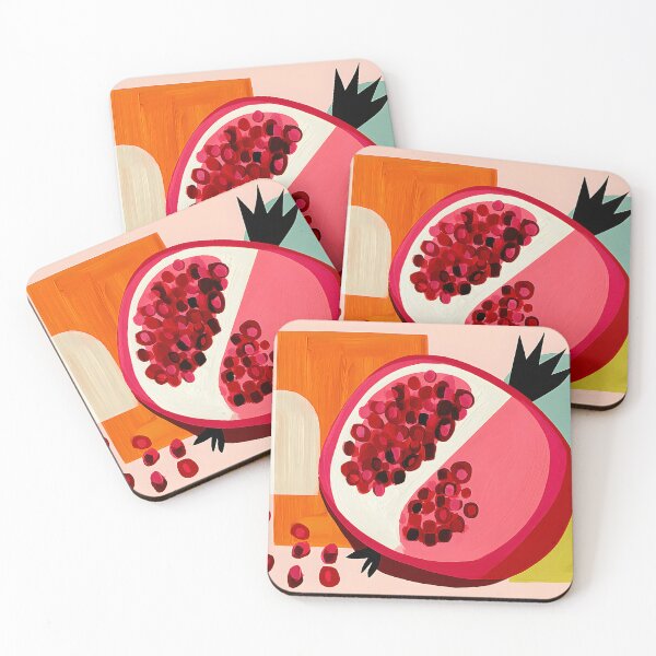 Item preview, Seeds of Crimson Abundance - Sliced Pomegranate Alive with Bold Geometry and Vibrant Modern Color designed and sold by OlfactoART Studio.