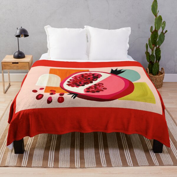 Item preview, Seeds of Crimson Abundance - Sliced Pomegranate Alive with Bold Geometry and Vibrant Modern Color designed and sold by OlfactoART Studio.