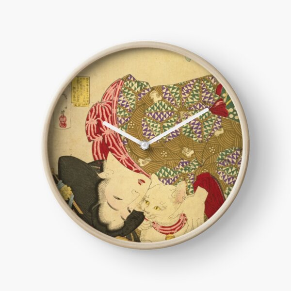 Item preview, Japanese Woman with White Cat - Vintage Ukiyo-e Art designed and sold by vekotpu.