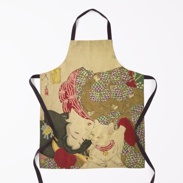 Item preview, Japanese Woman with White Cat - Vintage Ukiyo-e Art designed and sold by vekotpu.