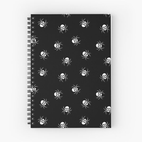Item preview, Skull spiders on a black background designed and sold by Myriam Plante.