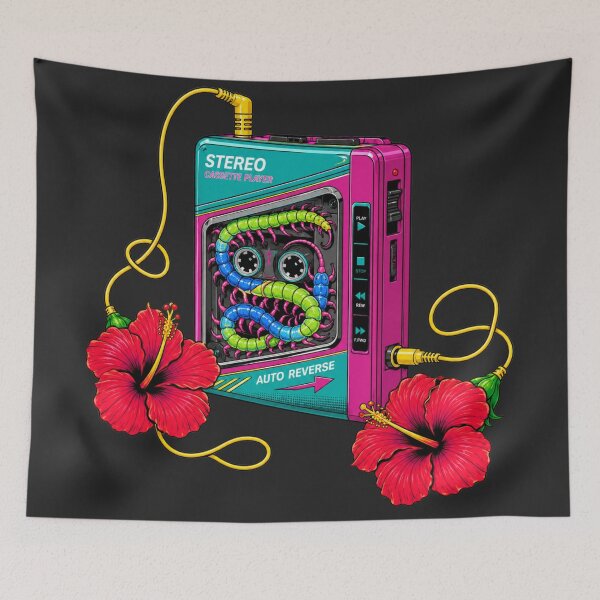 Item preview, Retro Cassette Centipede Surreal Fusion Art designed and sold by MarVan-Prints.