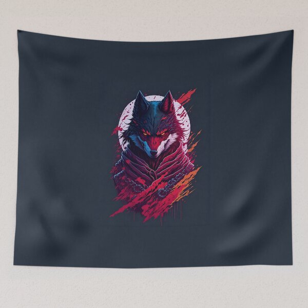 Item preview, Cyber Wolf Neon Fury Illustration designed and sold by Amr Siam.