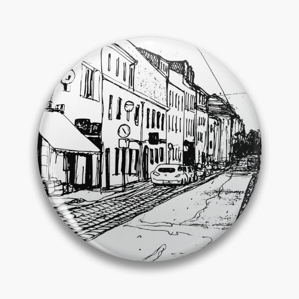 Item preview, Alaunstraße Dresden Neustadt – Black and white ink urban sketch with lettering designed and sold by UMA Urban Sketch.
