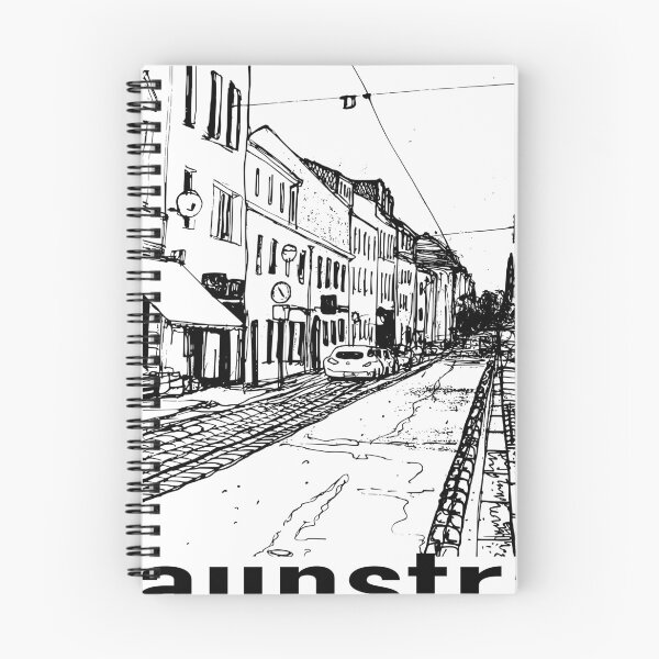 Item preview, Alaunstraße Dresden Neustadt – Black and white ink urban sketch with lettering designed and sold by UMA Urban Sketch.
