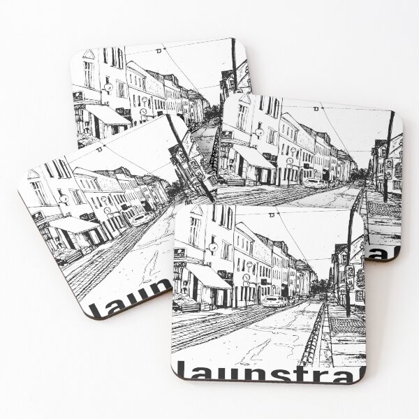 Item preview, Alaunstraße Dresden Neustadt – Black and white ink urban sketch with lettering designed and sold by UMA Urban Sketch.