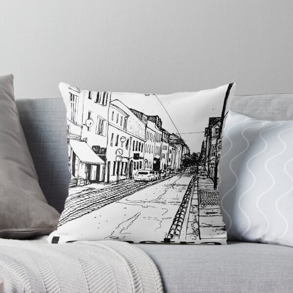 Item preview, Alaunstraße Dresden Neustadt – Black and white ink urban sketch with lettering designed and sold by UMA Urban Sketch.