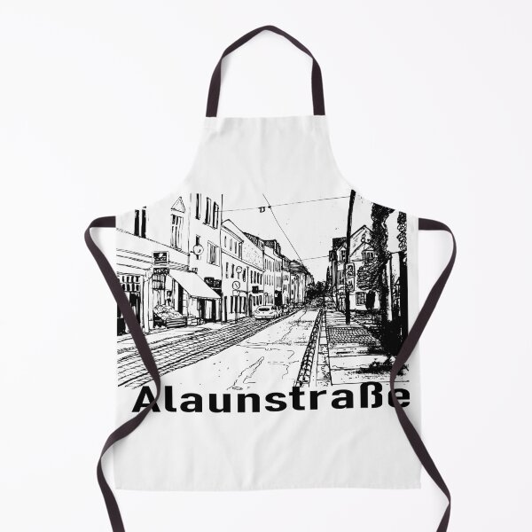 Item preview, Alaunstraße Dresden Neustadt – Black and white ink urban sketch with lettering designed and sold by UMA Urban Sketch.