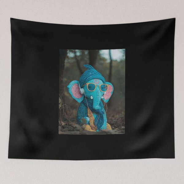 Item preview, Contemporary Ganesha with Yellow Glasses and Headphones Streetwear Art designed and sold by PANNARUK THAILAND.