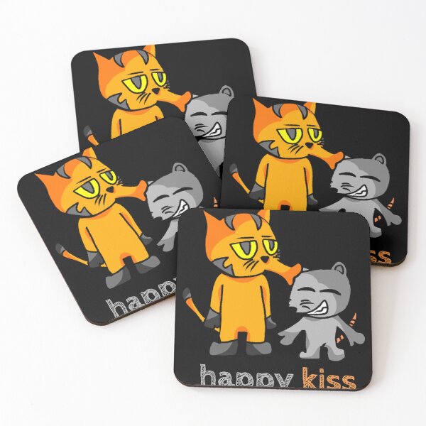Item preview, Happy Kiss Cute Orange Tabby and Grey Cat Cartoon designed and sold by baresddeidago.