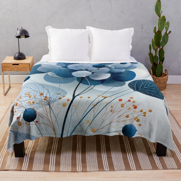 Item preview, Minimalist Blue Botanical Abstract Illustration designed and sold by SlowRegardArt.