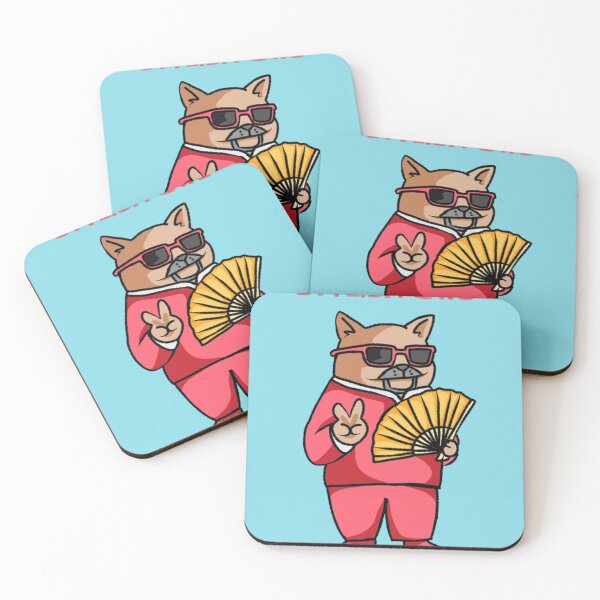 Item preview, Stylish Cats Cool Retro Cat in Red Tracksuit with Fan designed and sold by baresddeidago.