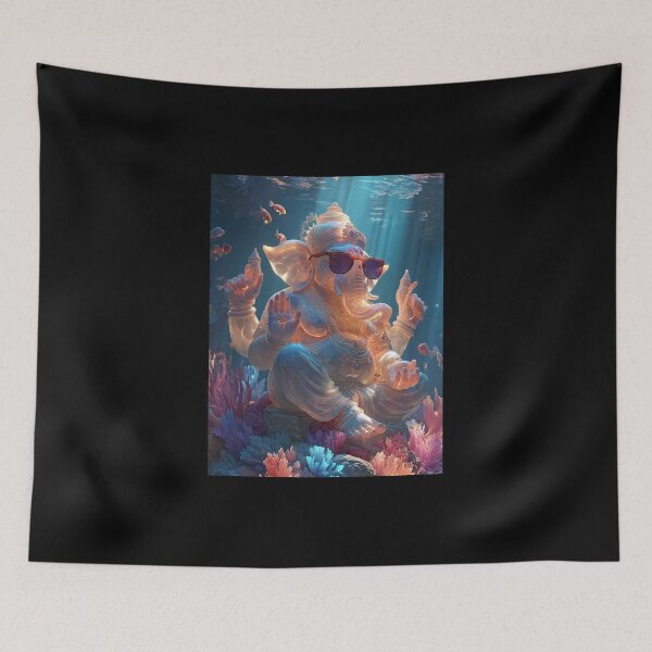 Item preview, Contemporary Ganesha Ocean of Calm Streetwear Art designed and sold by PANNARUK THAILAND.
