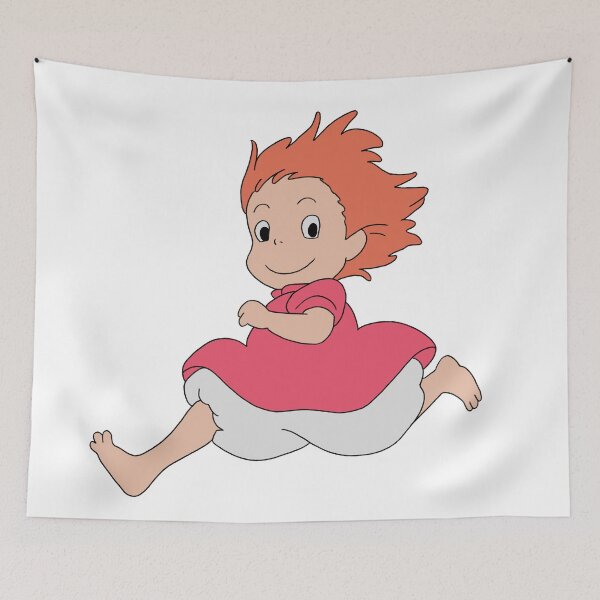 Item preview, Ponyo Cute Running Solo Poster Illustration designed and sold by Iska-Designs.