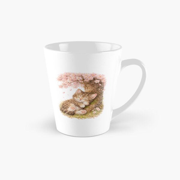 Item preview, cat sleeping under a sakura tree designed and sold by PasoaPaso2025.