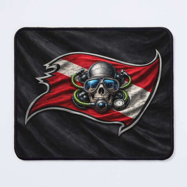Item preview, Scuba Diver Down Flag Skull Dive Flag Underwater Diving Design designed and sold by artistwill.