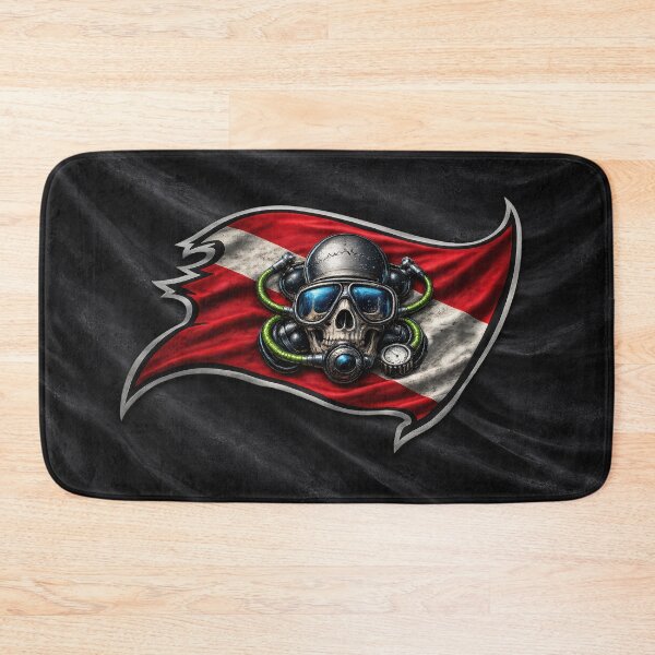 Item preview, Scuba Diver Down Flag Skull Dive Flag Underwater Diving Design designed and sold by artistwill.
