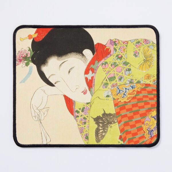 Item preview, Japanese Woman Playing with Cat - Vintage Ukiyo-e Art designed and sold by vekotpu.