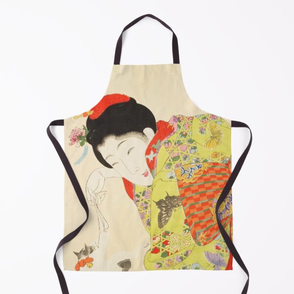 Item preview, Japanese Woman Playing with Cat - Vintage Ukiyo-e Art designed and sold by vekotpu.