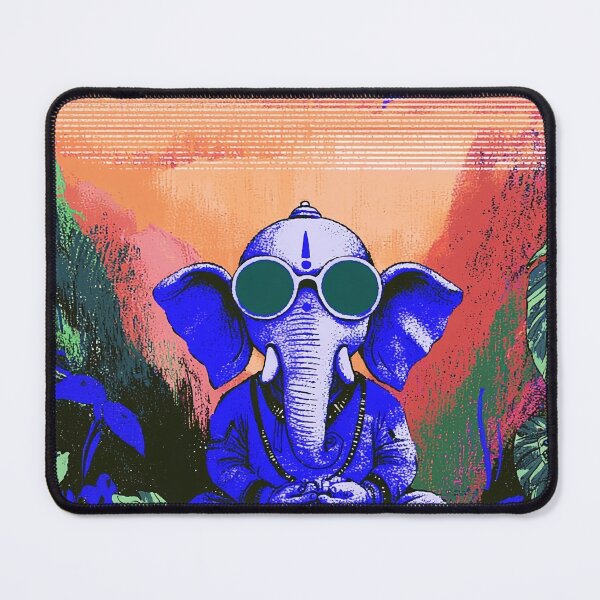 Item preview, Contemporary Blue Ganesha Stillness Within Flow Streetwear Art designed and sold by PANNARUK THAILAND.